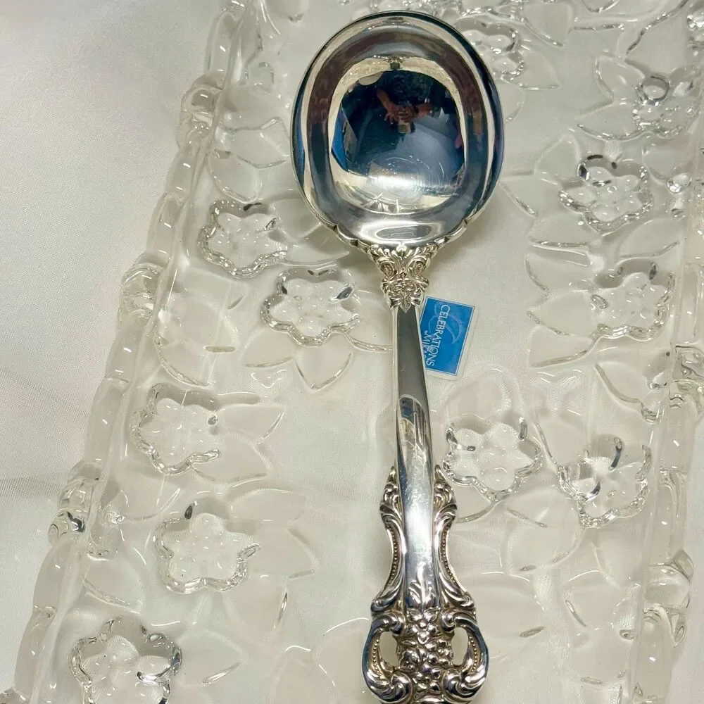 Vintage Towle Old Master Silverplate Gravy Ladle Germany Backstamp Ornate